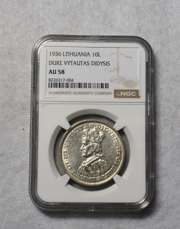 Read more about the article LITHUANIA 10 LITU  1936 NGC CERTIFIED AU 58  SILVER ( stock# 81)