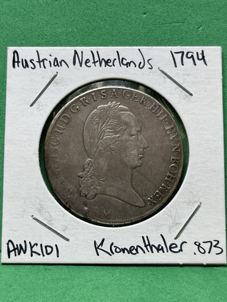 Read more about the article 1794 Austrian Netherlands Kronenthaler Raw Coin Damage