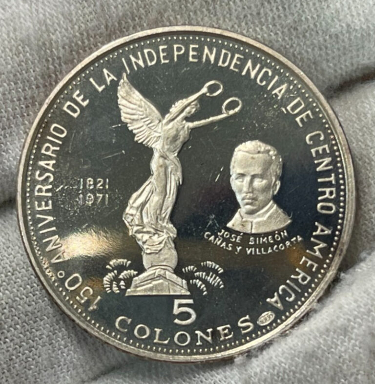 Read more about the article 1971 El Salvador 5 Colones SIlver Coin Proof Condition Low Mintage RARE
