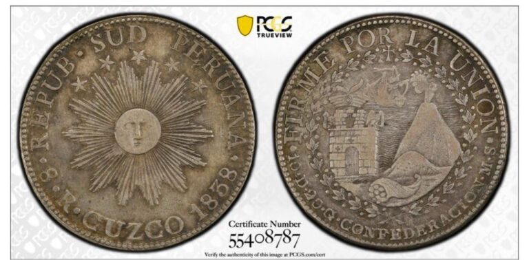 Read more about the article PERU. South Peru. 8 Reales  1838-C BA. Cuzco Mint. PCGS XF45. KM-170.4.