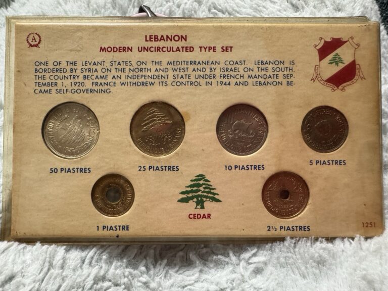 Read more about the article 1952 1955 1961 LEBANON – 6 Coins Uncirculated 1251