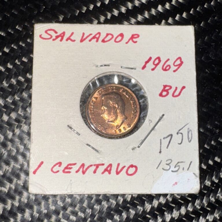 Read more about the article El Salvador 1 Centavo 1969 KM135.1 – BU – RARE WORLD COIN – Combine Ship – Bin 1