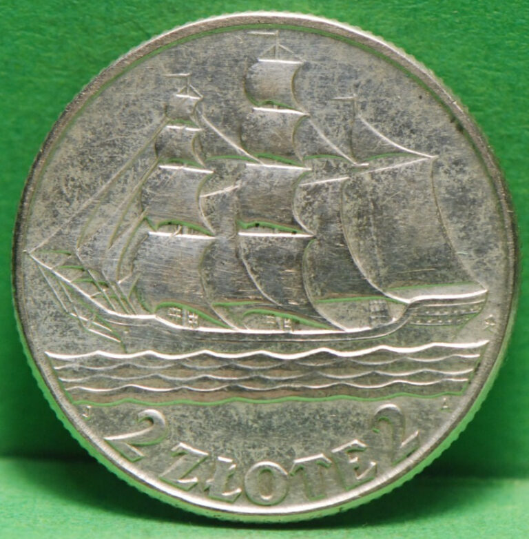 Read more about the article Poland  1936 (w) 2 Zlote  Y30  silver  .1061  AU  NR  6-26