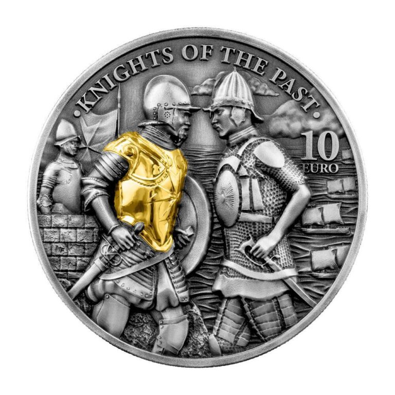 Read more about the article 2022 Malta 10 Euro Knights of the Past High Relief 2 oz Silver Antiqued and G…