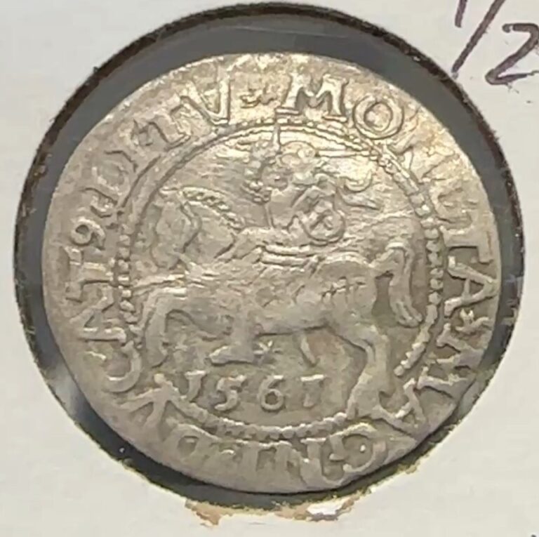 Read more about the article 1561 Poland/Lithuania Sigismund 2 Half Groschen Nice Original Fine+ CHRC