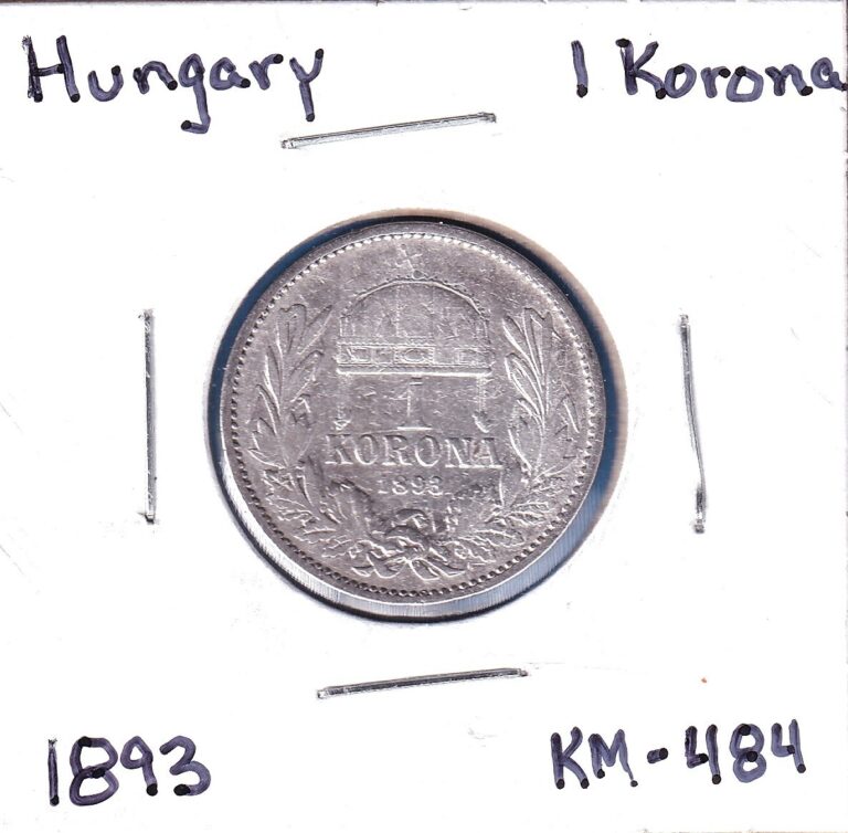 Read more about the article 1893 Hungary 1 Korona (KM-484) .1342 ASW Silver!!! [Franz Joseph]