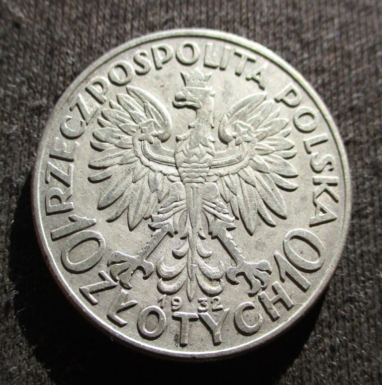 Read more about the article BIG OLD SILVER 10 ZLOTYCH 1932 COIN OF POLAND JADWIGA SECOND REPUBLIC