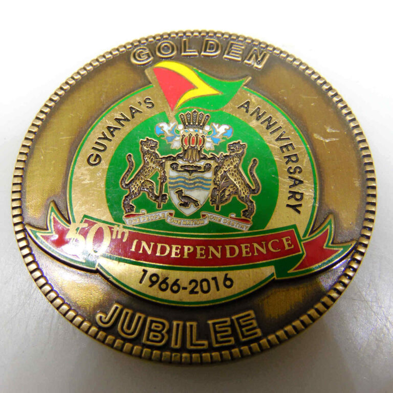 Read more about the article GOLDEN JUBILEE GUYANA ANNIVERSARY 50TH INDEPENDENCE CHALLENGE COIN