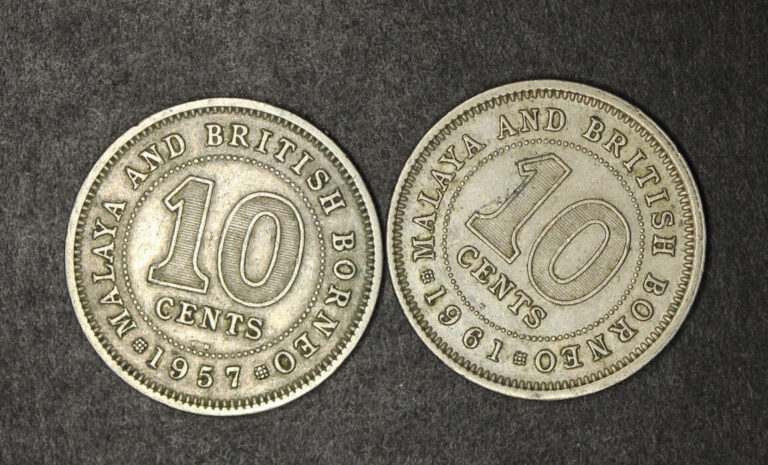 Read more about the article Malaya And British Borneo 10 Cents  … LOT 2 COINS