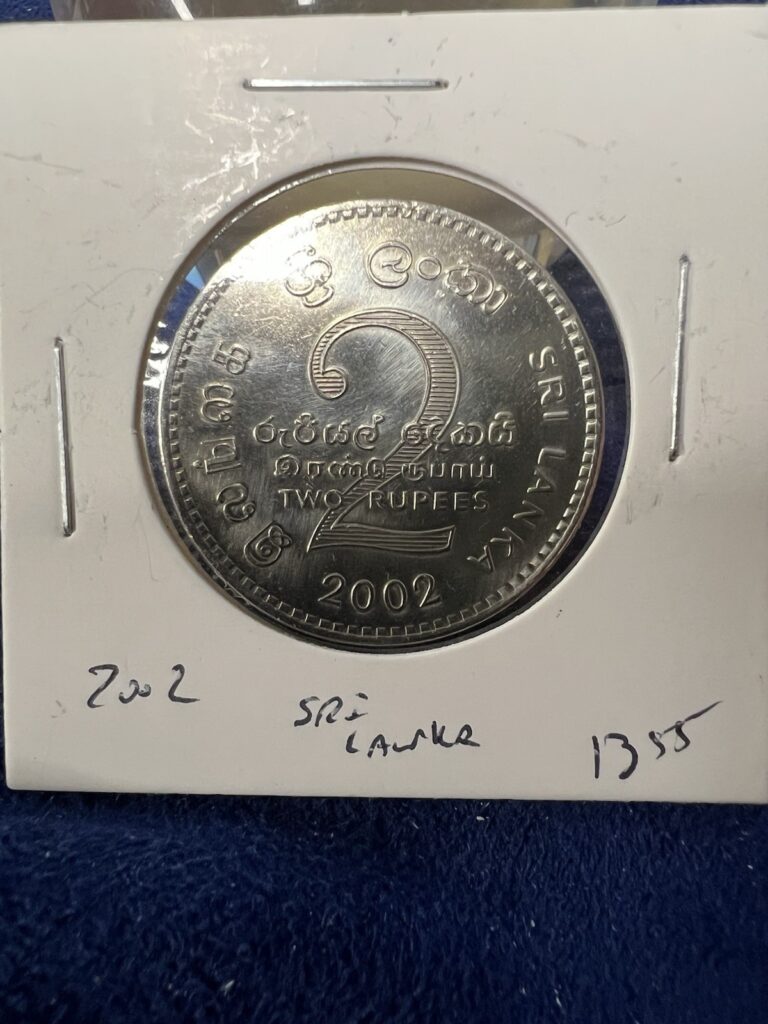 Read more about the article 2002 Sri Lanka 2 Rupees UNCIRCULATED Copper Nickel Coin-28.5MM-KM#147 Item 1355