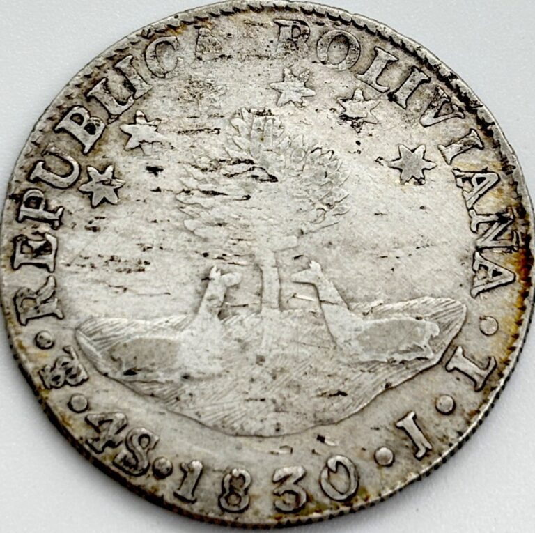 Read more about the article 1830 PTS JL Bolivian 1/2-Sol Silver Coin  Republic of Bolivia Coin  #3368