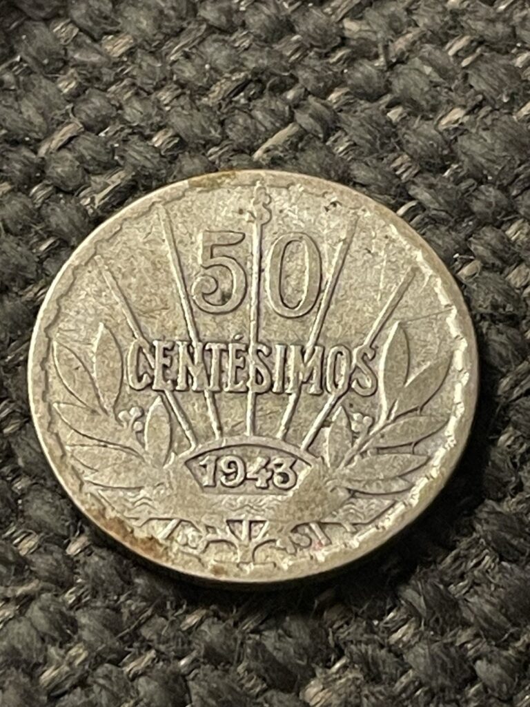 Read more about the article 1943 Uruguay 50 Centesimos Silver Coin