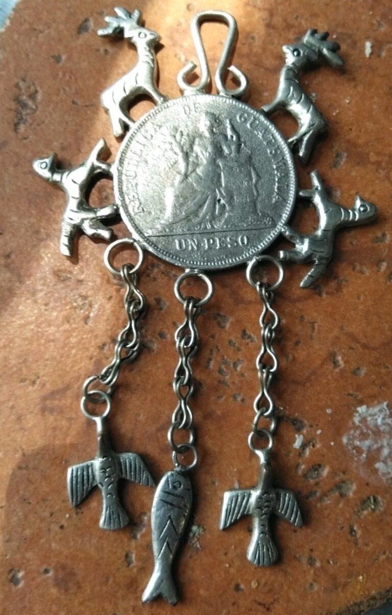 Read more about the article Silver Guatemalan Coin Chachal Necklace Pendant Shaman Sterling Silver Antique