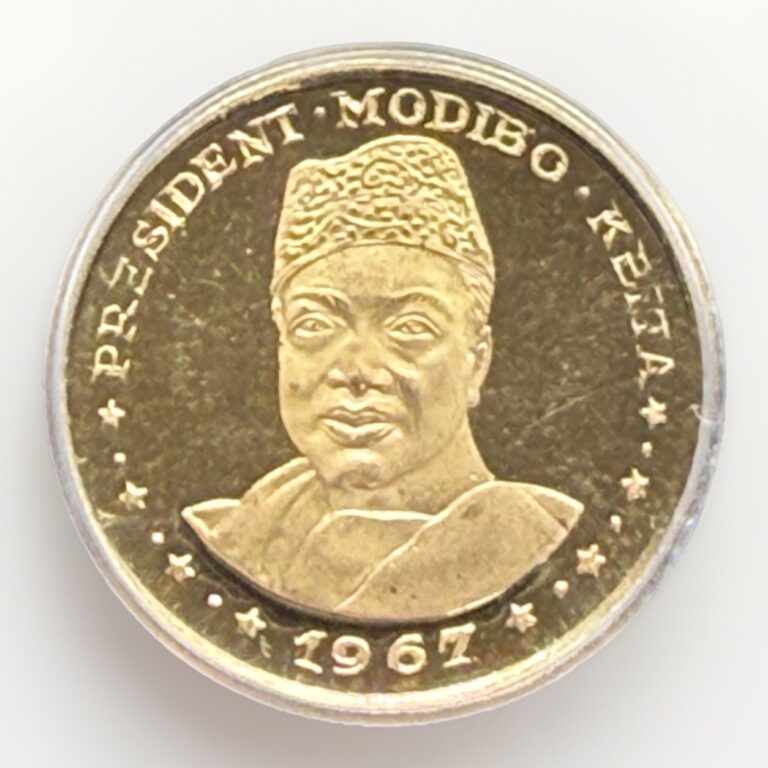 Read more about the article 1967 Mali Gold 10 Franc ICG PR 65 DCAM Modibo Keita GEM BU UNCIRCULATED 3.2g