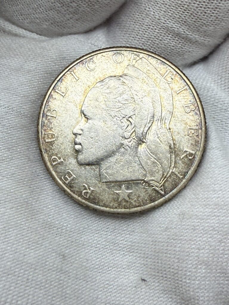 Read more about the article 1960 Liberia 50 Cents Circulated Silver Coin Toned N74