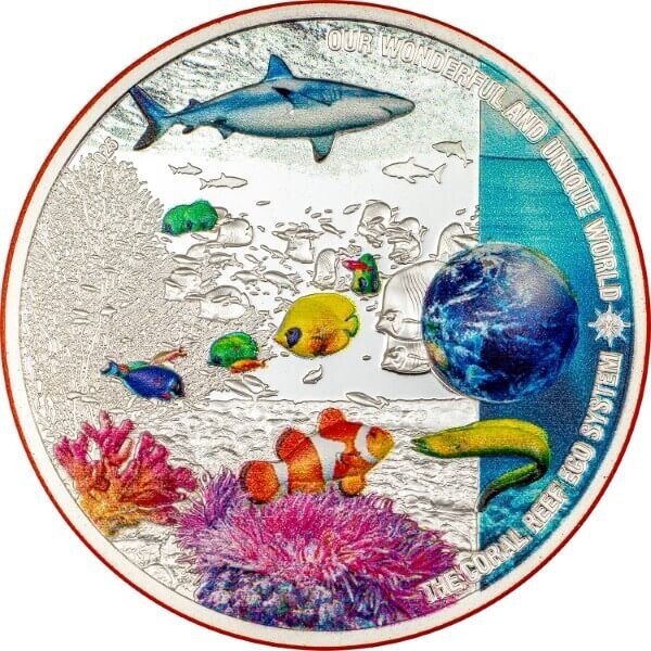 Read more about the article 2025 Palau Our Wonderful Earth Ecosystem Coral Reef 2 oz Silver Proof Coin