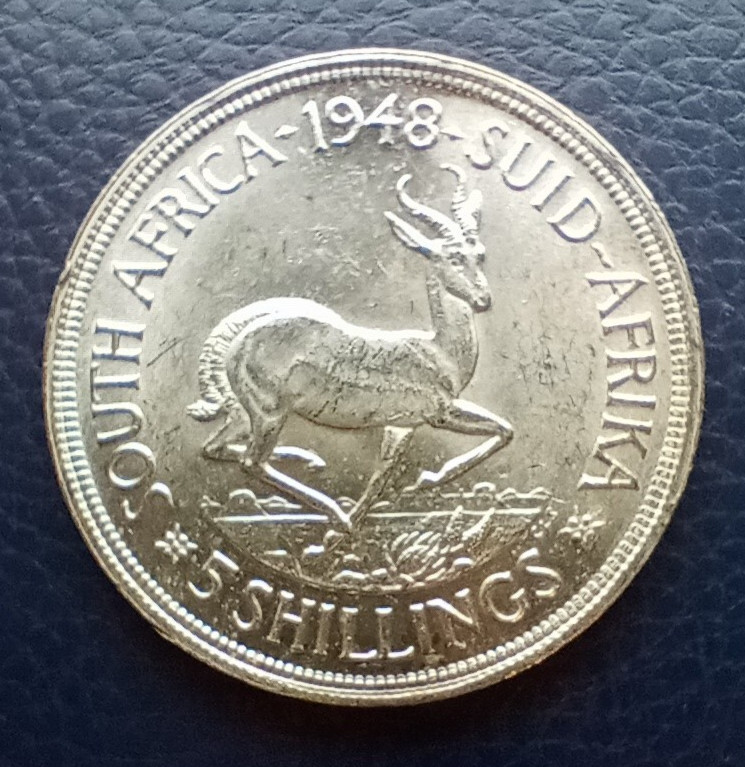 Read more about the article 1948 South Africa – 5 Shillings – Large World Silver Coin –