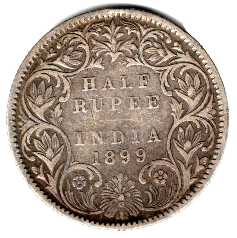 Read more about the article 1899 HALF RUPEE VICTORIA BRITISH INDIA RARE SILVER RARE COIN-5.83 GRAM