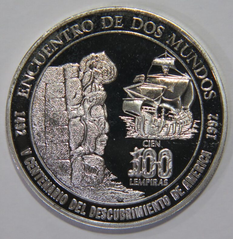 Read more about the article HONDURAS 100 LEMPIRAS 1992 DISCOVERY OF AMERICA SHIP SILVER PROOF WORLD COIN