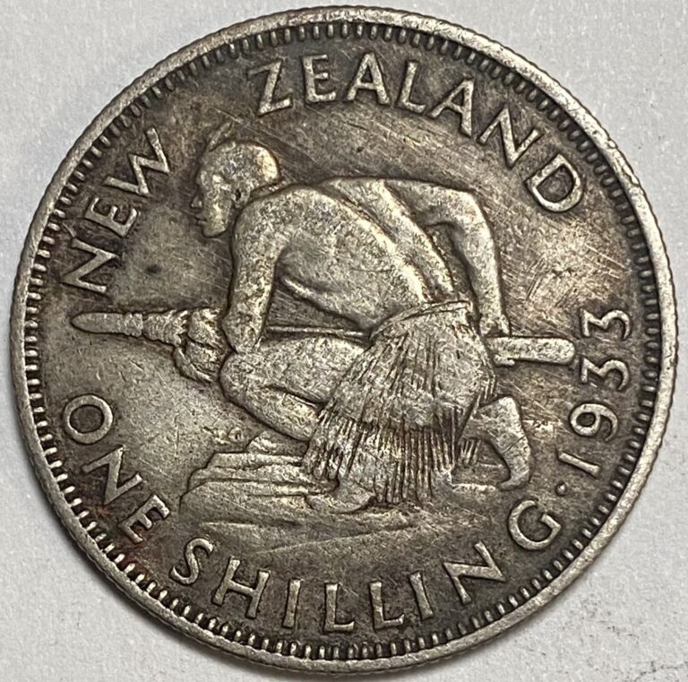 Read more about the article 1933 New Zealand One Shilling Silver Coin Great Look!