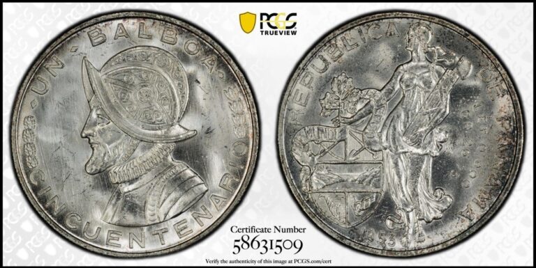Read more about the article PANAMA 1953 BALBOA ARMORED BUST PCGS MS65 GEM GRADED SILVER WORLD COIN 🌈⭐🌈