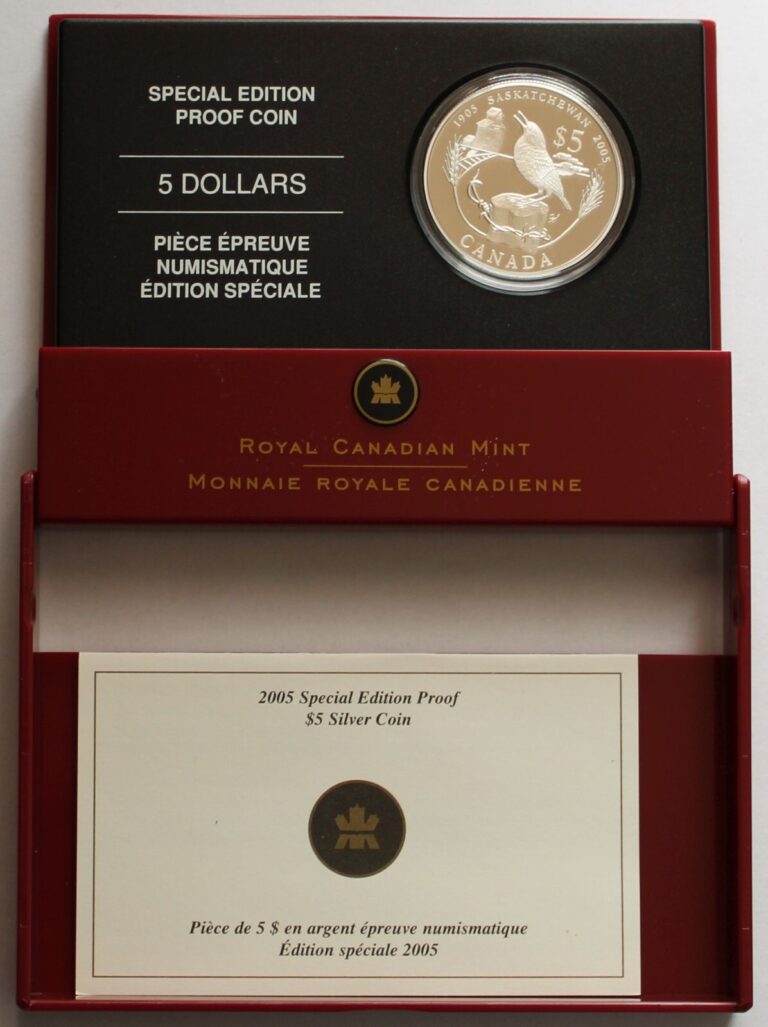 Read more about the article 2005 Canada Special Edition Proof Silver Fine Silver $5 coin  RCM Saskatchewan
