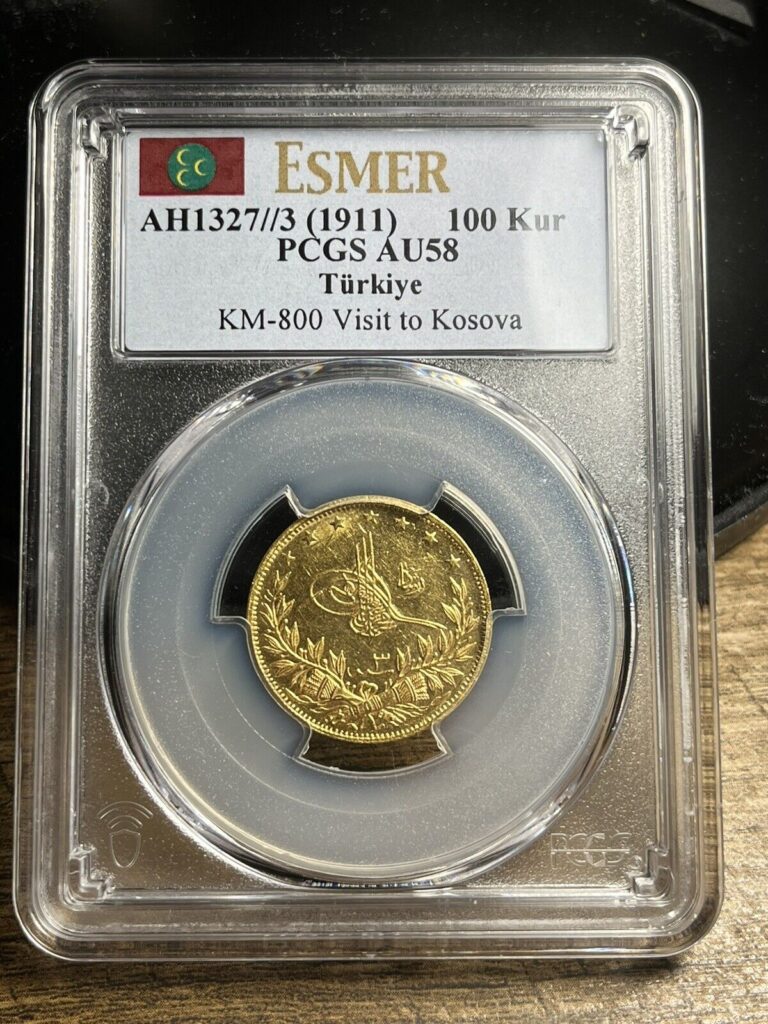 Read more about the article 1911 Kosovo Mint Visit 100 Kurush; PCGS AU-58; Ottoman Empire RARE (M: 750) Gold