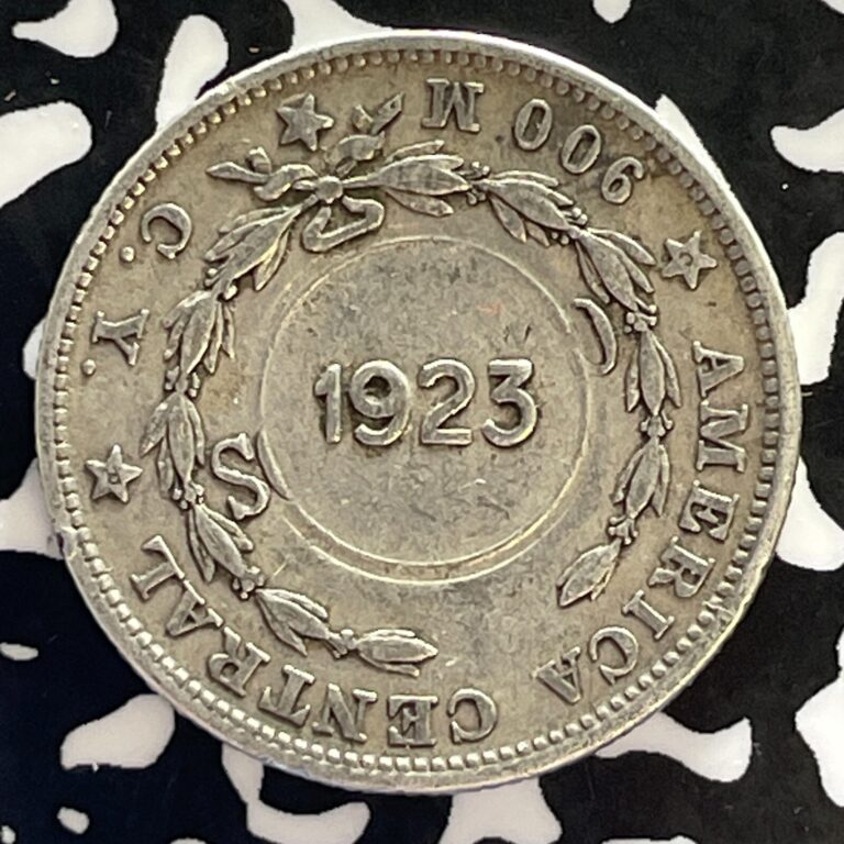 Read more about the article 1923 Costa Rica 1 Colon C/S on 1902 50 Centimos Lot#T3055 Silver!