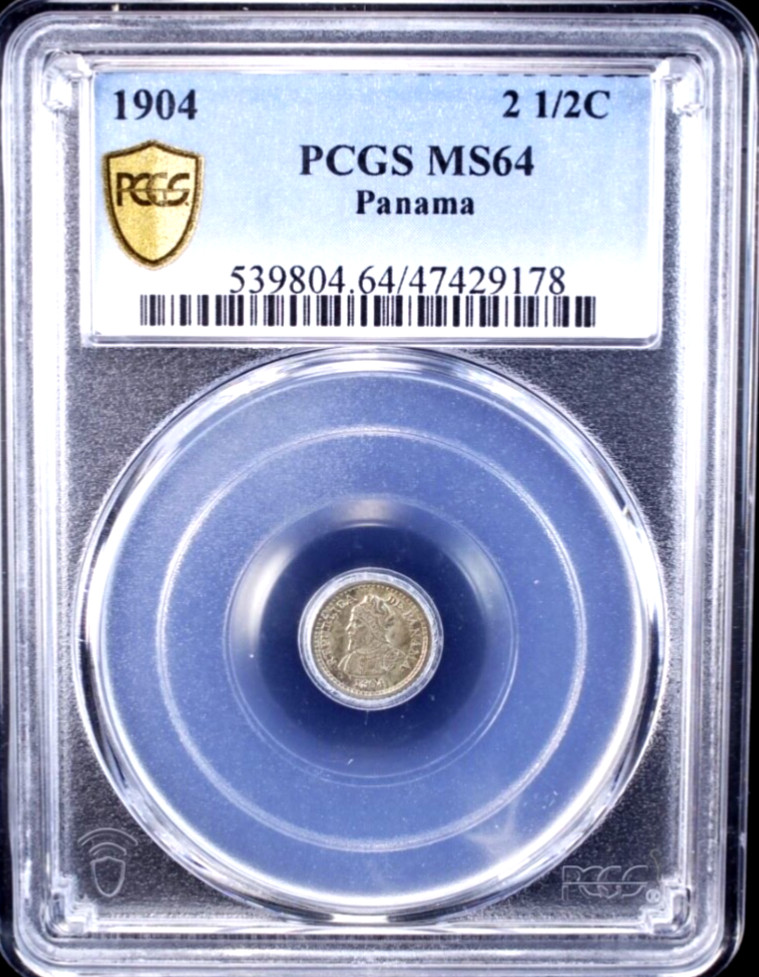 Read more about the article 1904 Panama 2 1/2 Centesimos  PCGS MS 64  KM-1