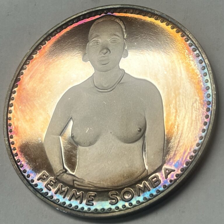 Read more about the article FEMME SOMBA – 1971 Dahomey 1000 Francs .999 Silver Coin – 51.5 Grams 55mm Proof