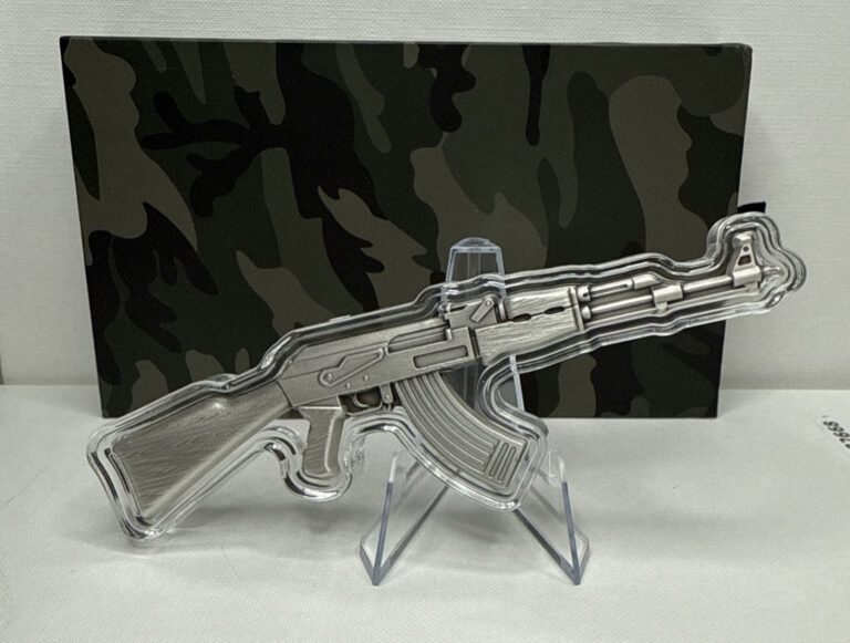 Read more about the article 2024 Chad History’s Greatest Firearms AK-47 Rifle 2 oz Silver Coin