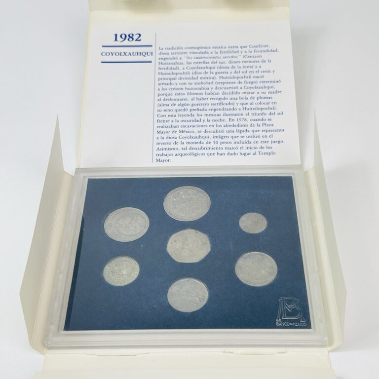 Read more about the article 1982 Banco de Mexico Coyolxauhqui Coin Set Of 7 Uncirculated Collection