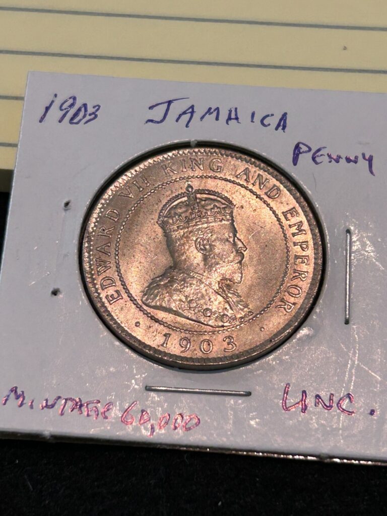 Read more about the article 1903 Jamaica One Penny Coin-Scarce High Grade Coin