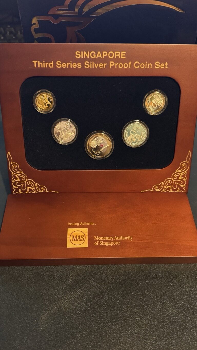 Read more about the article Singapore 2013 3rd Series Silver 5 Coin Proof Set w/ BOX and COA and Stand