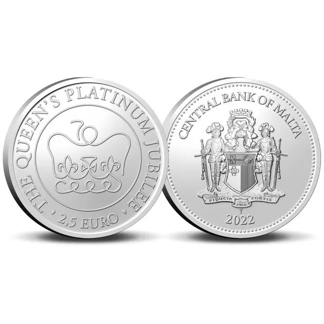 Read more about the article Malta Queens Platinum Jubilee 2.5 Euro Coin MS66