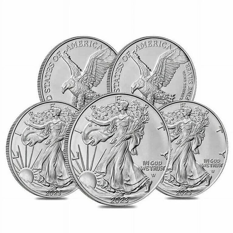 Read more about the article Lot of 5 2023 American Silver Eagle $1 Coin 999 Silver BU