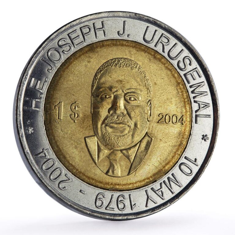 Read more about the article Micronesia 1 dollar President Urusemal Fantasy X#1 bimetal coin 2004