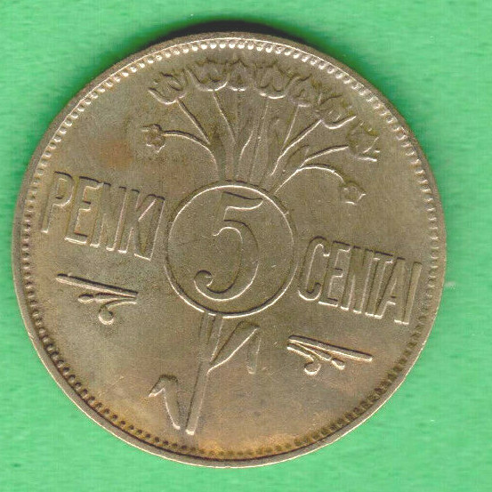 Read more about the article Lithuania 5 Centai Coin 1925s 4479