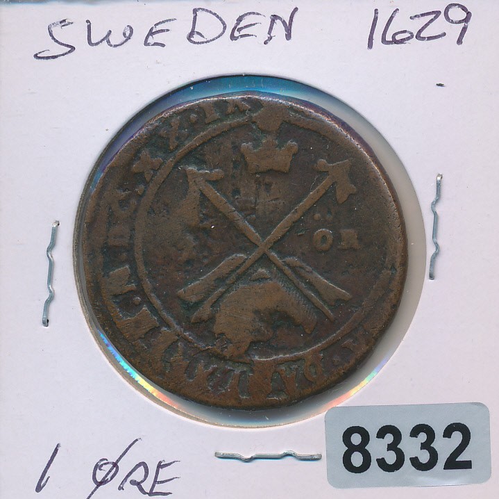 Read more about the article SWEDEN – 2 ORE – 1629 – LARGE 30 GRAMS – RARE – #8332