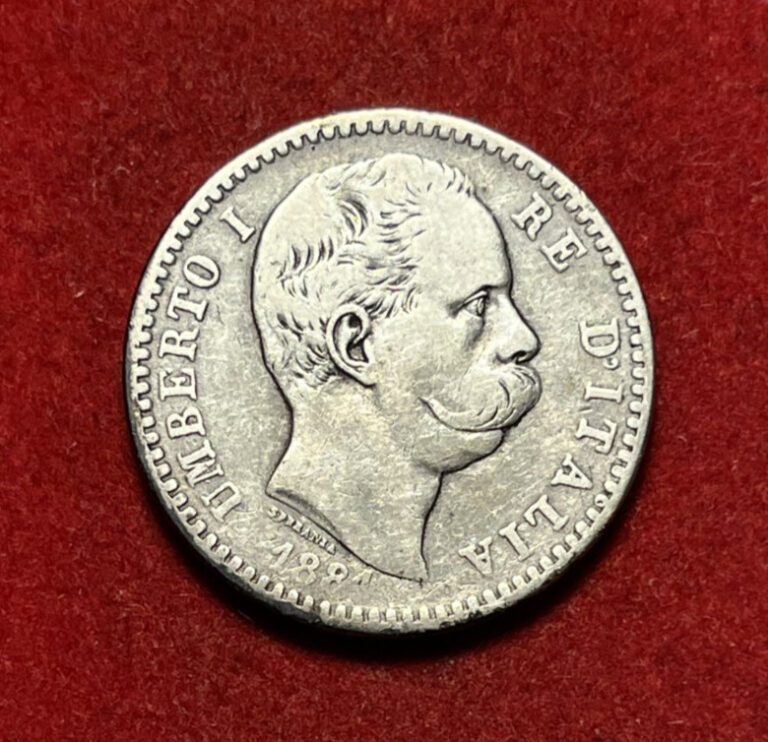 Read more about the article Italy 2 Lire 1881 R Silver Coin KM#23 T6092