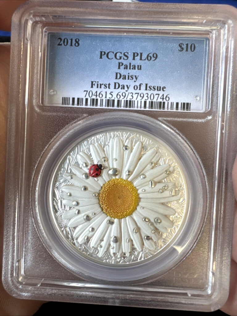 Read more about the article 2018 PALAU DAISY First Day Issue PCGS PL69 2 OZ SILVER COIN