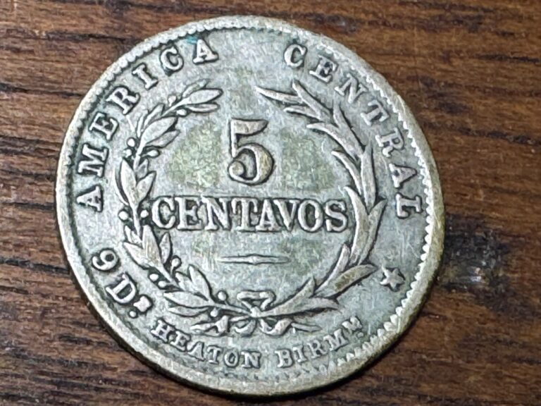 Read more about the article T2: Costa Rica 1892 Silver 5 Centavos. Mintage 292 000