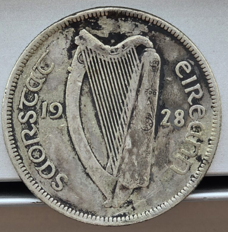 Read more about the article Ireland 1928 Half Crown – 1st Year Coin Republic Of Ireland – 0.75 Fine Silver