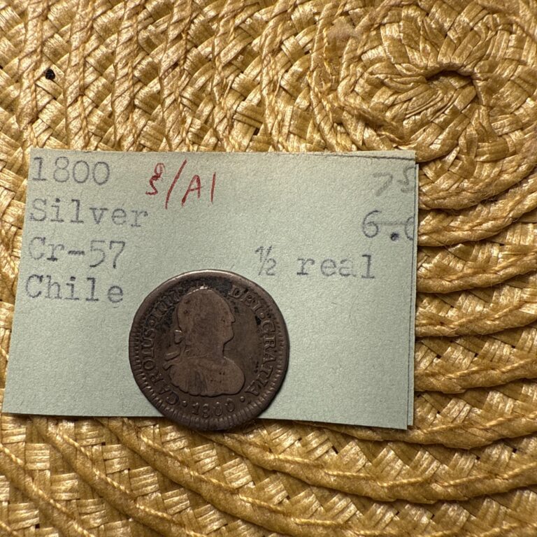 Read more about the article 1800 Chile 1/2R  Os AJ Scarce 75 K Mintage