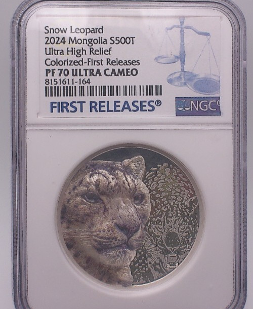 Read more about the article 2024 Mongolia Silver 500 Tog 1oz Snow Leopard NGC PF70 First Release – BEAUTIFUL