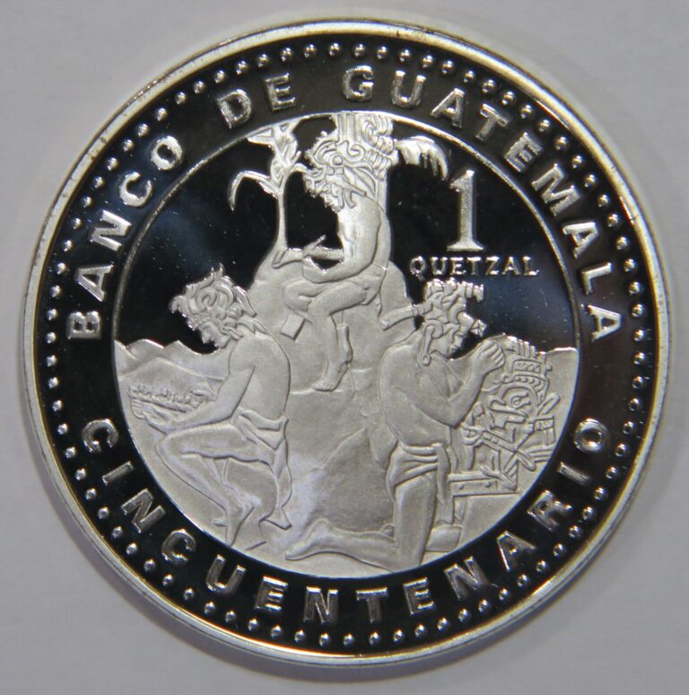 Read more about the article GUATEMALA 1996 1 QUETZAL NATIONAL BANK CINCUENTENARIO PROOF SILVER WORLD COIN