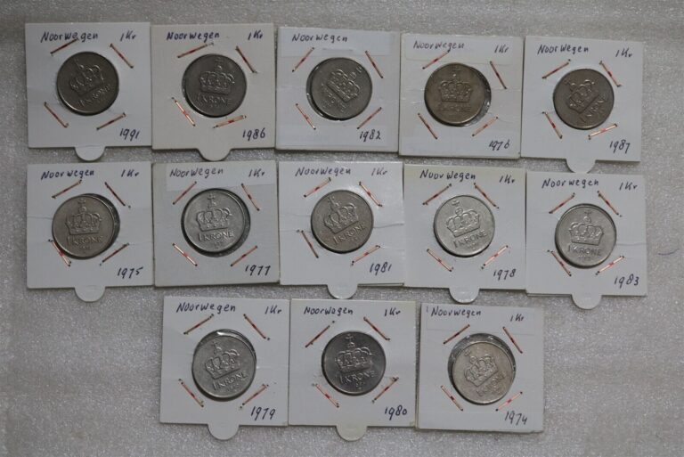 Read more about the article 🇳🇴 NORWAY – 1 KRONE – 13 COINS COLLECTION B49 #1919.