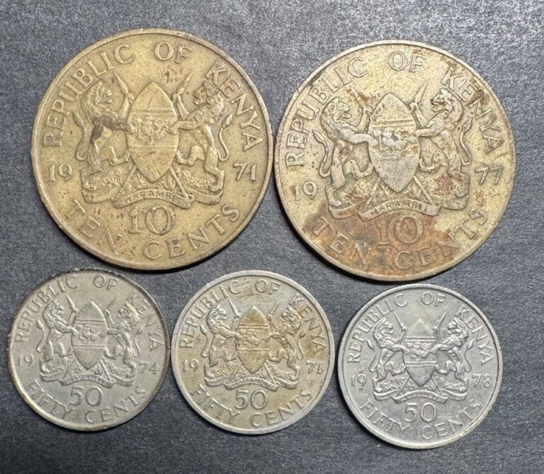Read more about the article Lot Of 5 Different Kenya Africa Coins 10 50 Cents Collection World Foreign