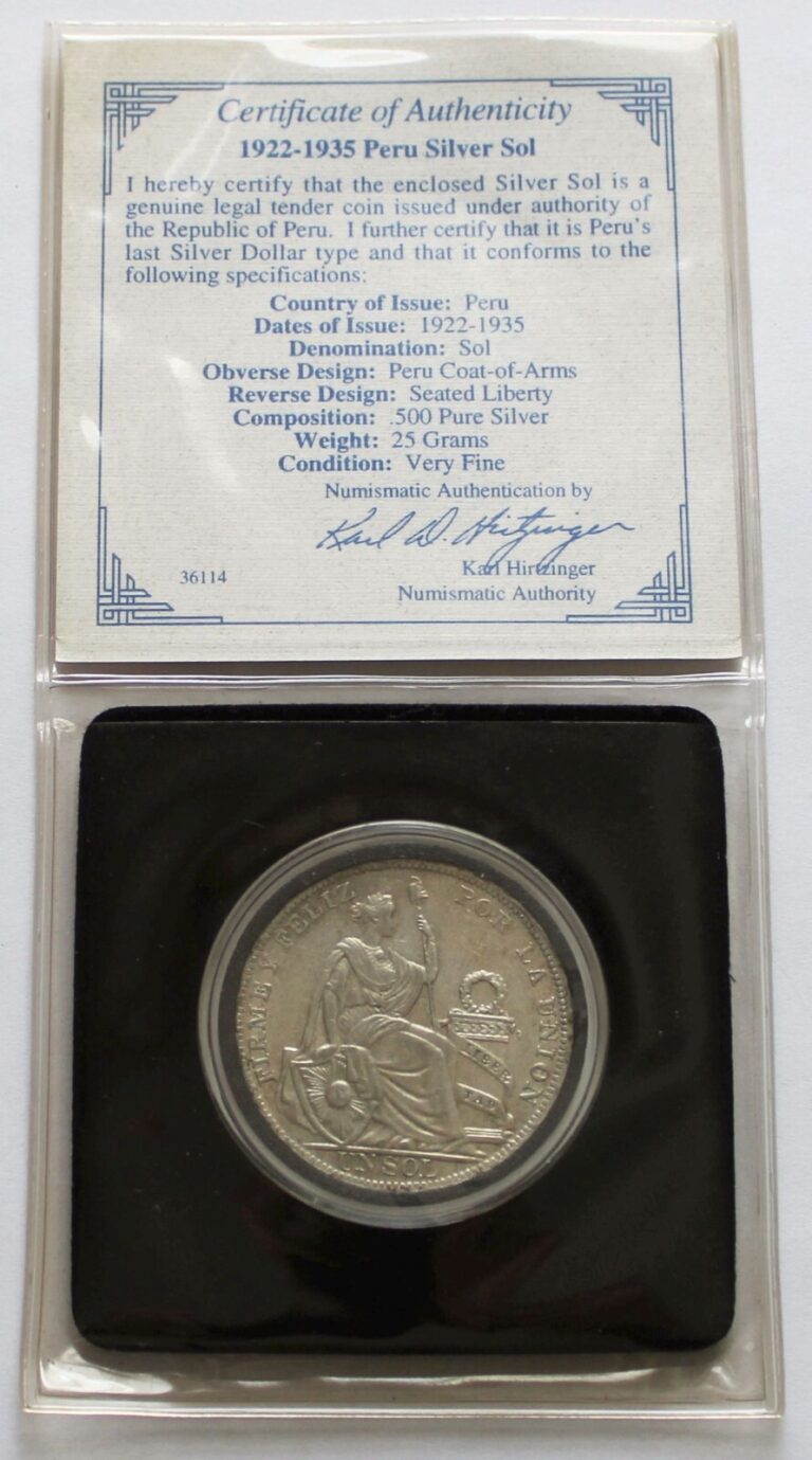 Read more about the article 1930 Peru 5 Decimos Un Sol Silver Coin