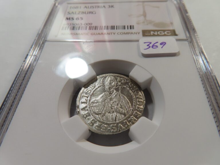 Read more about the article X40 Austria Salzburg 1681 Silver 3 Kreuzer NGC MS-65